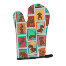 Lots of Dogs Oven Mitt (Design: Dachshund - Chocolate and Tan, size: 12HX8.5W)