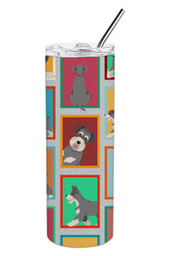 Lots of Dogs Stainless Steel Skinny Tumbler (Design: Schnauzer, size: 20 oz)