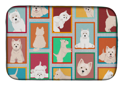 Lots of Dogs Dish Drying Mat (Dog Breed: Westie, size: 14  x 21")