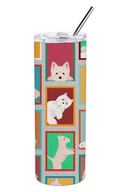 Lots of Dogs Stainless Steel Skinny Tumbler (Design: Westie, size: 20 oz)