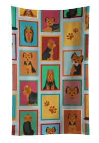 Lots of Dogs Kitchen Towel (Dog Breed: Yorkshire Terrier - Black and Tan, size: 25Hx15W)