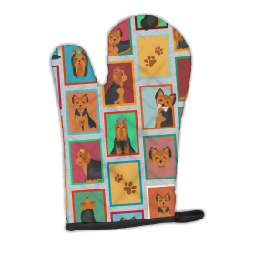 Lots of Dogs Oven Mitt (Design: Yorkshire Terrier - Black and Tan, size: 12HX8.5W)