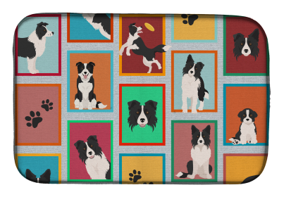 Lots of Dogs Dish Drying Mat (Dog Breed: Border Collie, size: 14  x 21")
