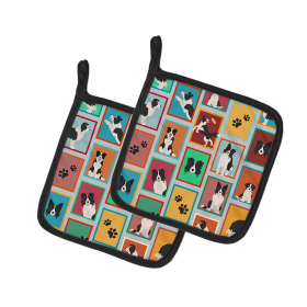 Lots of Dogs Pair of Pot Holders (Design: Border Collie, size: 7.5HX7.5W)