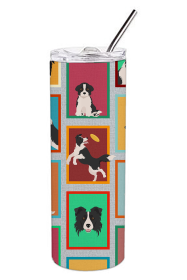 Lots of Dogs Stainless Steel Skinny Tumbler (Design: Border Collie, size: 20 oz)