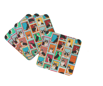Lots of Dogs Foam Coasters (Dog Breed: Corgi - Cardigan Tricolor, size: 3.5)