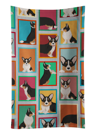 Lots of Dogs Kitchen Towel (Dog Breed: Corgi - Cardigan Tricolor, size: 25Hx15W)