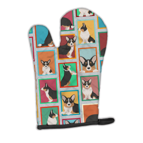 Lots of Dogs Oven Mitt (Design: Corgi - Cardigan Tricolor, size: 12HX8.5W)