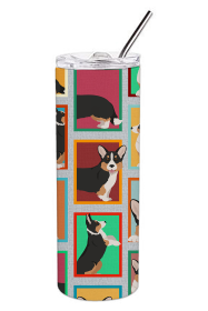 Lots of Dogs Stainless Steel Skinny Tumbler (Design: Corgi - Cardigan Tricolor, size: 20 oz)