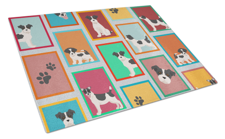 Lots of Dogs Glass Cutting Board (Dog Breed: Jack Russell Terrier, size: large)