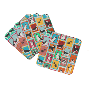 Lots of Dogs Foam Coasters (Dog Breed: Siberian Husky, size: 3.5)