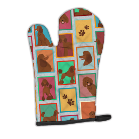 Lots of Dogs Oven Mitt (Design: Poodle - Standard Chocolate, size: 12HX8.5W)