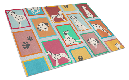 Lots of Dogs Glass Cutting Board (Dog Breed: Dalmatian, size: large)