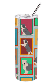 Lots of Dogs Stainless Steel Skinny Tumbler (Design: Old English Sheepdog, size: 20 oz)