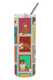 Lots of Dogs Stainless Steel Skinny Tumbler (Design: Sheltie, size: 20 oz)