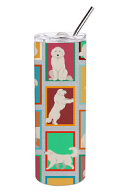 Lots of Dogs Stainless Steel Skinny Tumbler (Design: Great Pyrenees, size: 20 oz)