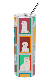 Lots of Dogs Stainless Steel Skinny Tumbler (Design: Maltese, size: 20 oz)