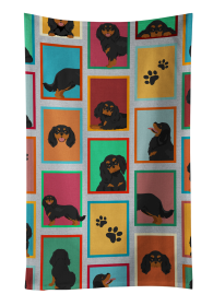 Lots of Dogs Kitchen Towel (Dog Breed: Cavalier - Black and Tan, size: 25Hx15W)
