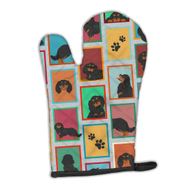 Lots of Dogs Oven Mitt (Design: Cavalier - Black and Tan, size: 12HX8.5W)