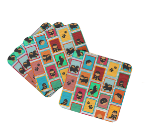 Lots of Dogs Foam Coasters (Dog Breed: Pomeranian - Black and Tan, size: 3.5)