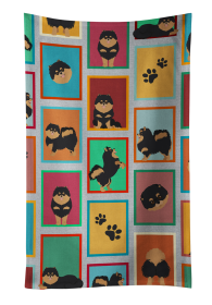 Lots of Dogs Kitchen Towel (Dog Breed: Pomeranian - Black and Tan, size: 25Hx15W)