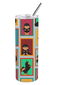 Lots of Dogs Stainless Steel Skinny Tumbler (Design: Pomeranian - Black and Tan, size: 20 oz)