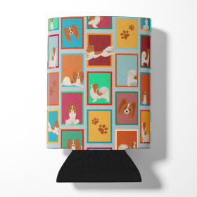 Lots of Dogs Can or Bottle Hugger (Dog Breed: Papillon - Red and White, size: Can Hugger)