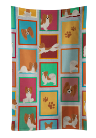 Lots of Dogs Kitchen Towel (Dog Breed: Papillon - Red and White, size: 25Hx15W)