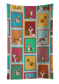 Lots of Dogs Kitchen Towel (Dog Breed: Boston Terrier - Red, size: 25Hx15W)
