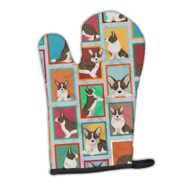 Lots of Dogs Oven Mitt (Design: Corgi - Cardigan Brindle, size: 12HX8.5W)