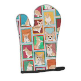 Lots of Dogs Oven Mitt (Design: Corgi - Cardigan Fawn, size: 12HX8.5W)