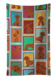 Lots of Dogs Kitchen Towel (Dog Breed: Dachshund - Red, size: 25Hx15W)