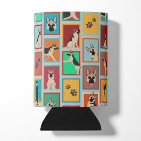 Lots of Dogs Can or Bottle Hugger (Dog Breed: German Shepherd - Black and Silver, size: Can Hugger)