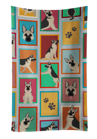 Lots of Dogs Kitchen Towel (Dog Breed: German Shepherd - Black and Silver, size: 25Hx15W)