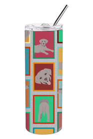 Lots of Dogs Stainless Steel Skinny Tumbler (Design: Labrador Retriever - Grey, size: 20 oz)