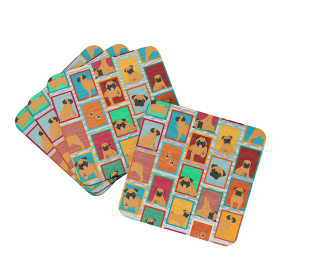 Lots of Dogs Foam Coasters (Dog Breed: Pug - Apricot, size: 3.5)