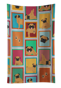 Lots of Dogs Kitchen Towel (Dog Breed: Pug - Apricot, size: 25Hx15W)