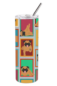 Lots of Dogs Stainless Steel Skinny Tumbler (Design: Pug - Apricot, size: 20 oz)