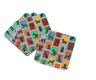 Lots of Dogs Foam Coasters (Dog Breed: Schnauzer - Black, size: 3.5)