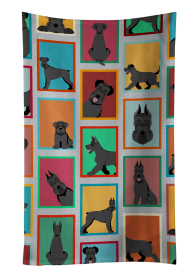 Lots of Dogs Kitchen Towel (Dog Breed: Schnauzer - Black, size: 25Hx15W)