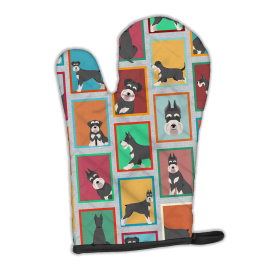 Lots of Dogs Oven Mitt (Design: Schnauzer - Black and Silver, size: 12HX8.5W)