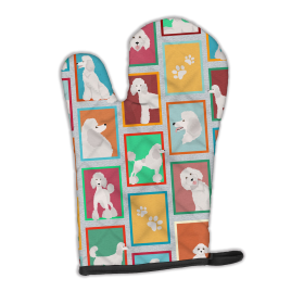 Lots of Dogs Oven Mitt (Design: Poodle - Standard White, size: 12HX8.5W)