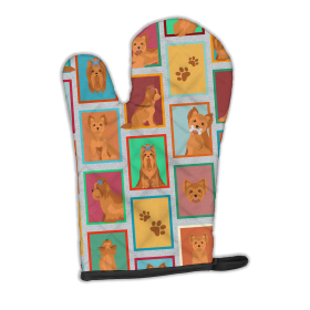 Lots of Dogs Oven Mitt (Design: Yorkshire Terrier - Red, size: 12HX8.5W)