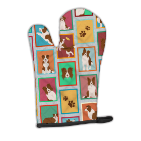 Lots of Dogs Oven Mitt (Design: Border Collie - Red, size: 12HX8.5W)