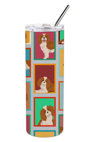 Lots of Dogs Stainless Steel Skinny Tumbler (Design: Cavalier Spaniel - Blenheim, size: 20 oz)