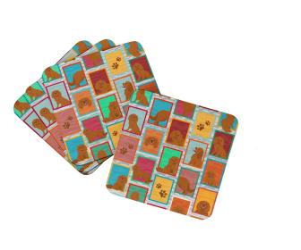Lots of Dogs Foam Coasters (Dog Breed: Cavalier Spaniel - Ruby, size: 3.5)