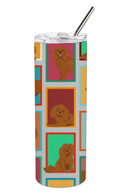 Lots of Dogs Stainless Steel Skinny Tumbler (Design: Cavalier Spaniel - Ruby, size: 20 oz)