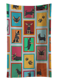 Lots of Dogs Kitchen Towel (Dog Breed: Chihuahua - Black and Tan, size: 25Hx15W)