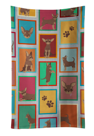 Lots of Dogs Kitchen Towel (Dog Breed: Chihuahua - Chocolate, size: 25Hx15W)