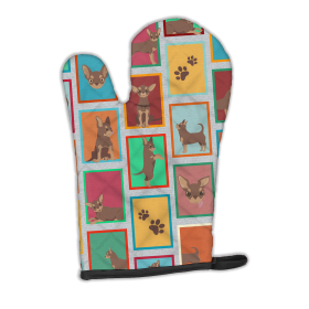 Lots of Dogs Oven Mitt (Design: Chihuahua - Chocolate, size: 12HX8.5W)